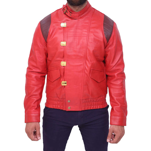 Akira Kaneda Capsule Logo Red Leather Jacket