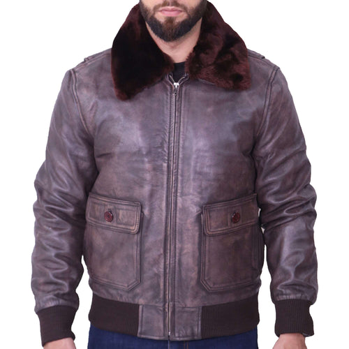  G1 US Navy Flight Distressed Brown Jacket