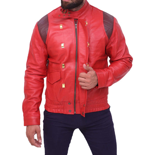 Akira Kaneda Capsule Logo Red Leather Jacket