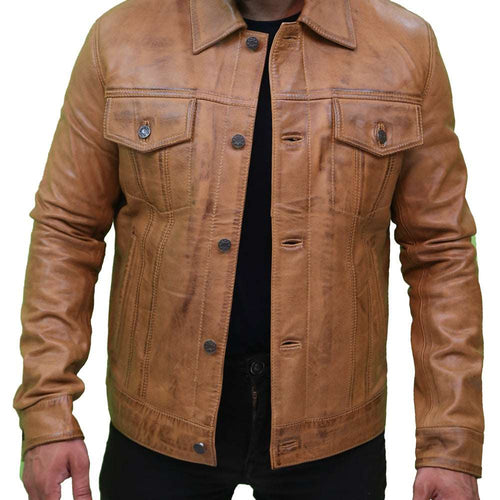  Camel Brown Leather Jacket