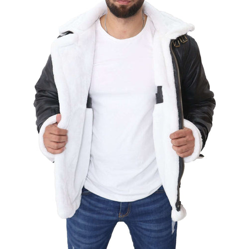 B3 Bomber Aviator Black Leather Jacket