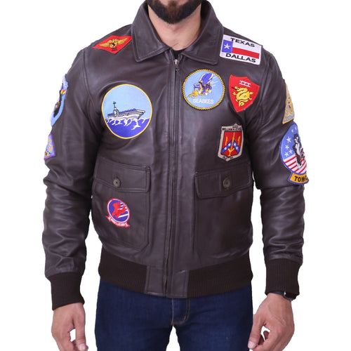 top gun brown bomber jacket