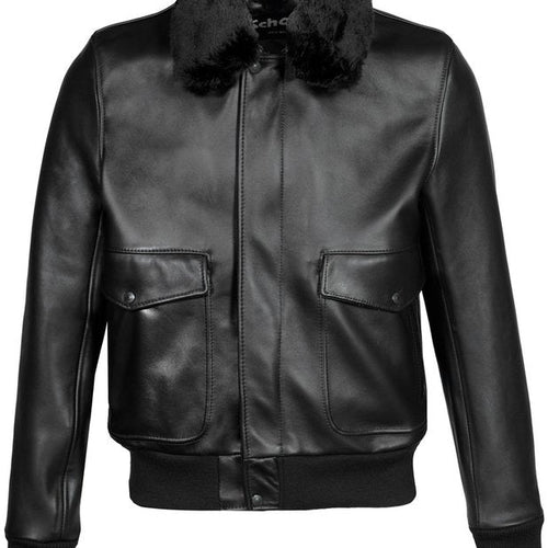 Mens A2 Black Aviator Bomber Leather Jacket