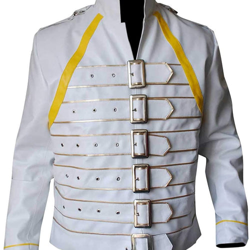 Freddie Mercury White Leather Jacket