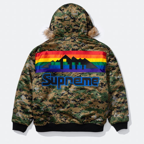 Supreme x Mitchell & Ness Denver Nuggets Hooded Varsity Jacket