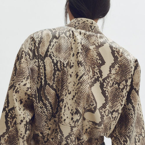 H&M x Stella McCartney Snakeskin Print Bomber Jacket