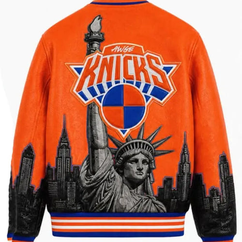 AWGE × New York Knicks Finals Championship Orange Jacket