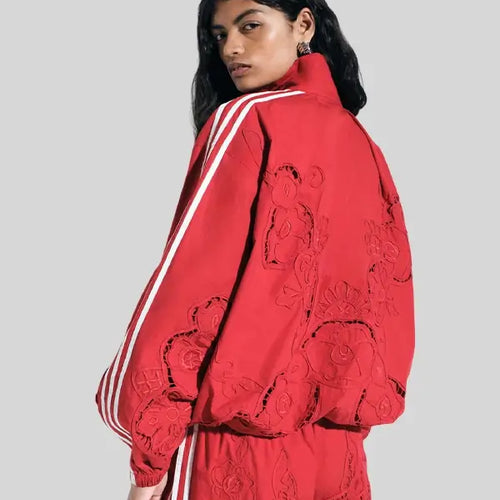 Adidas ASOS Oversized Cutwork Track Red Jacket