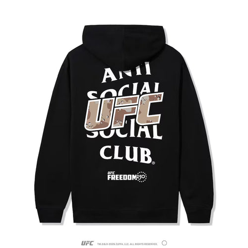 Anti Social Club x UFC Freedom 250 Black Hoodie