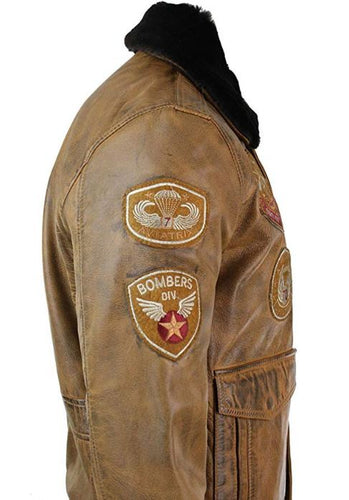 Men’s Aviator Tan Bomber Jacket 