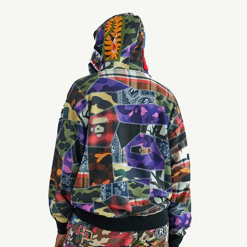 BAPE FW26 CRAZY PATCH SHARK FULL ZIP HOODIE