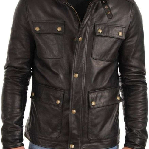 Battleship Biker Leather Jacket