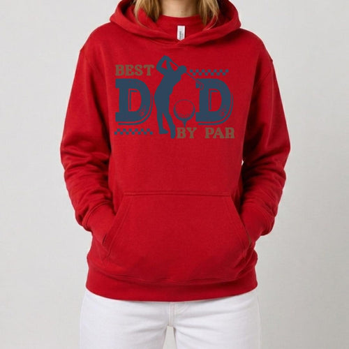 Best Dad By Par Golf Red Hoodie