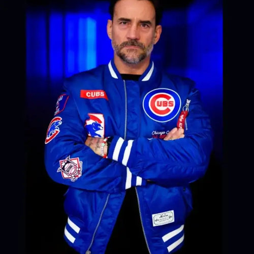 CM Punk Chicago Cubs Blue Jacket