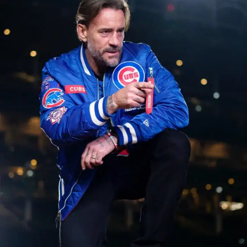 CM Punk Chicago Cubs Blue Zip Jacket