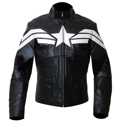 Captain America Winter Soldier Black Leather Jacket