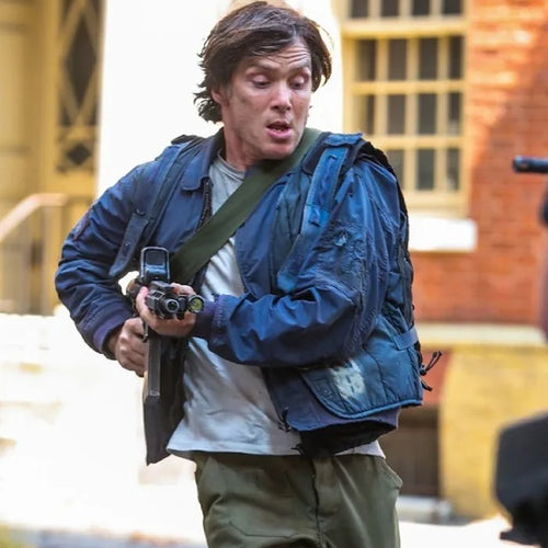 Cillian Murphy A Quiet Place III Blue  Zipper Jacket