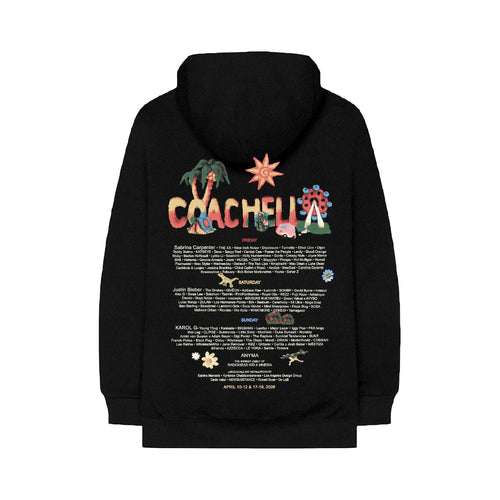 Coachella Felt Cute Black Hoodie