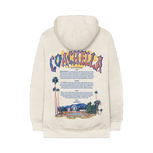 Coachella Pastels 2026 Lineup White Hoodie