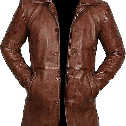 Dean Winchester Midlength Button Up Real Lambskin Long Jacket