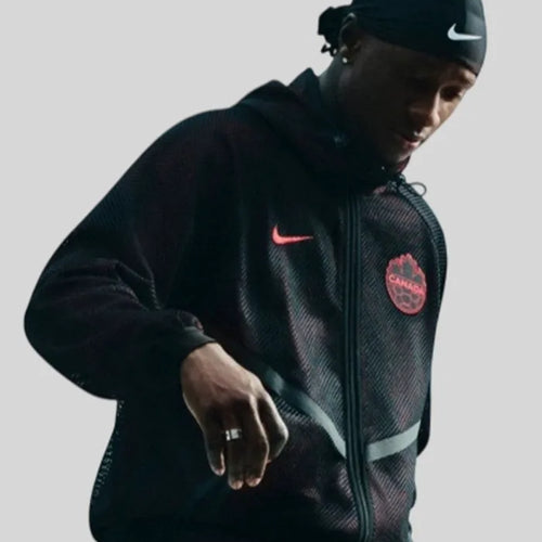 Fifa World Cup 2026 Canada Mesh Anthem Black Jacket