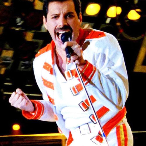 Freddie Mercury Military Concert Red & White Leather Jacket