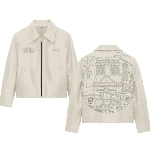 Ghana Forever Leather Zip Jacket