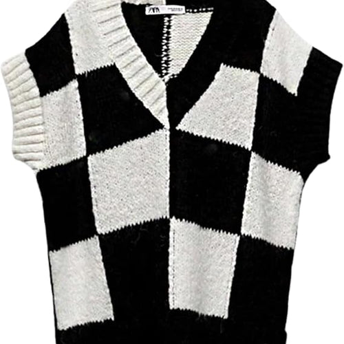 Jenna Ortega Addams Black & White Sweater