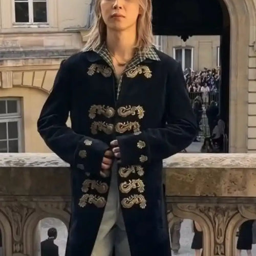 Jimin Dior Fashion Show Napoleon  Blue Coat Jacket For Women