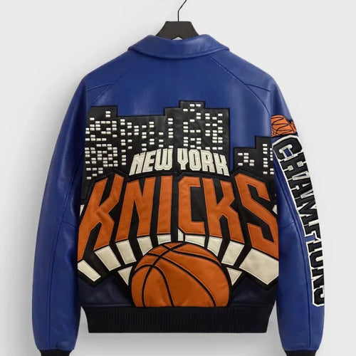 Kith for the New York Knicks 2026 Champions Leather Zip Jacket