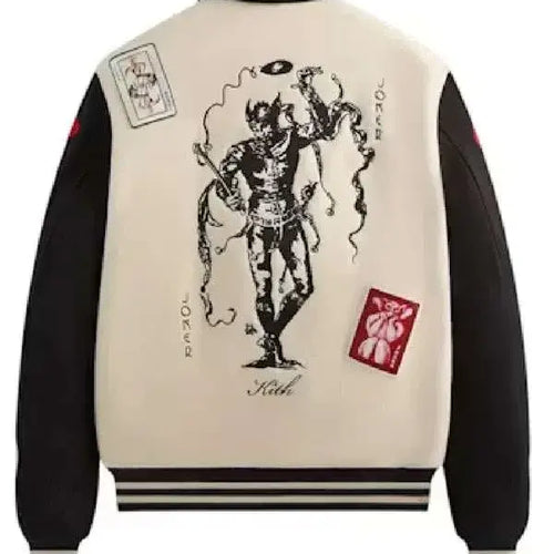 Kith x Batman Joker Varsity Beige & Black Jacket
