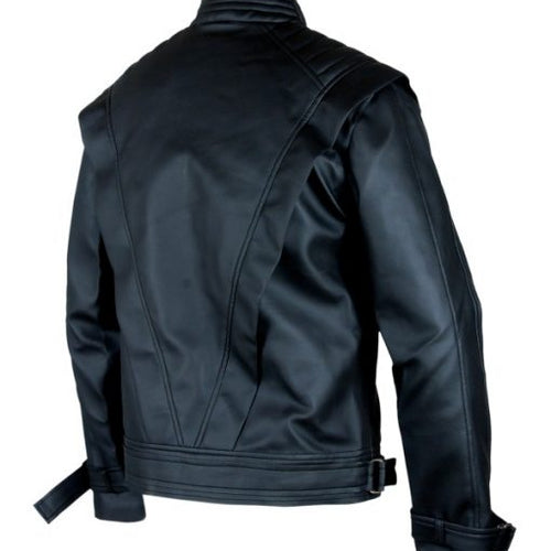 MICHAEL JACKSON BLACK THRILLER COSTUME MEN'S LEATHER JACKET