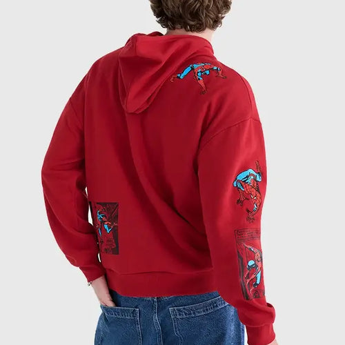 Marvel Aéropostale Spider-Man Comic Boxy Red Hoodie
