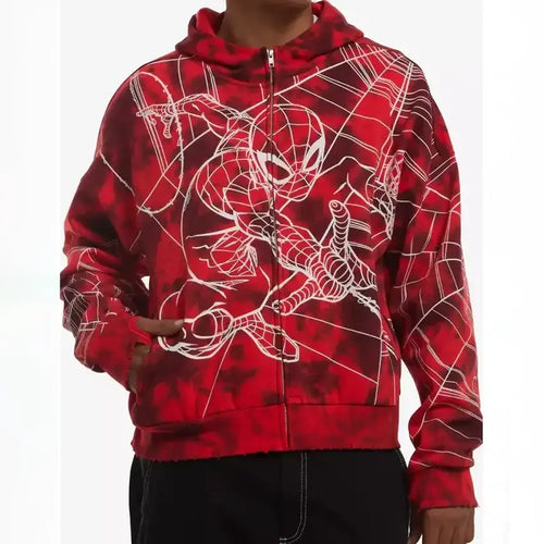 Marvel Spider-Man Tie-Dye Red Hoodie