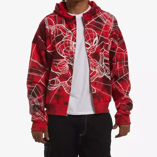 Marvel Spider-Man Tie-Dye Red Hoodie For Men & Women