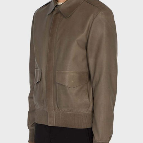 Mens Brown Aviator Bomber Jacket