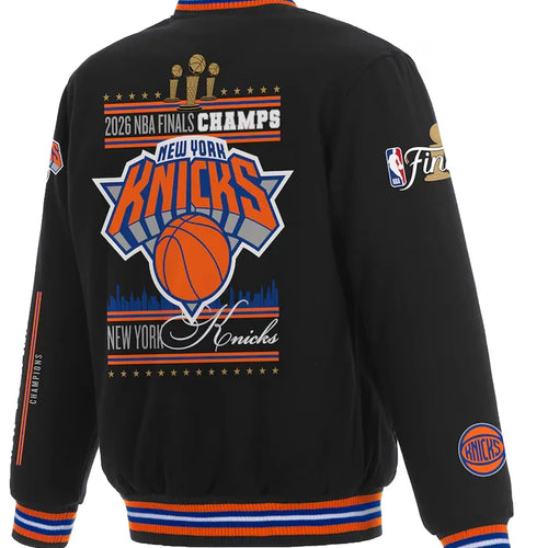 NY Knicks JH Design Black 2026 Champions Wool Jacket