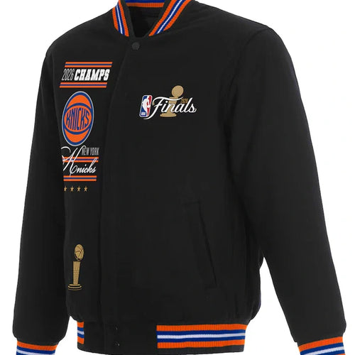 NY Knicks JH Design Black 2026 Champions Wool Jacket