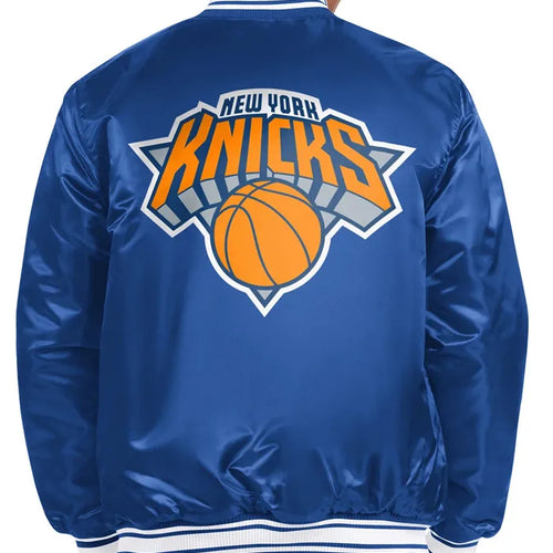 NY Knicks Starter Blue 2026 NBA Champions Satin Varsity Blue Jacket