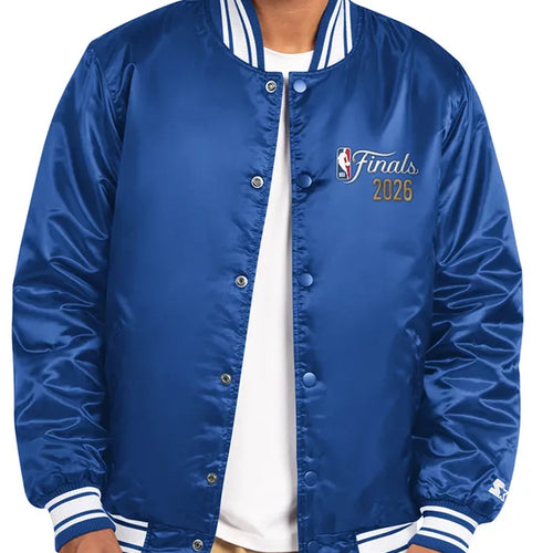 NY Knicks Starter Blue 2026 NBA Champions Satin Varsity Jacket