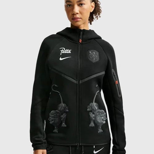 Netherlands x Patta Tech Fleece Windrunner Black Hoodie