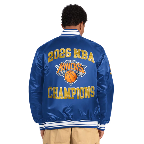 New York Knicks NBA Finals Champion Blue Satin Blue Jacket