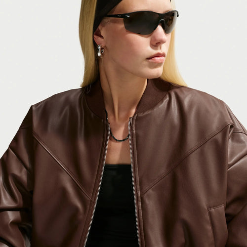 Nike Womens Therma Fit Bomber Brown Jacket