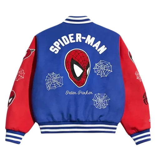 Peter Parker Spider Man Varsity Blue and Red Jacket