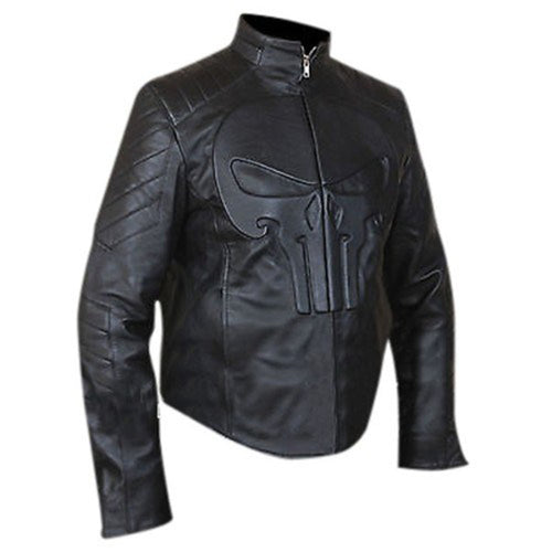 Punisher Skull Embossed Black Jacket