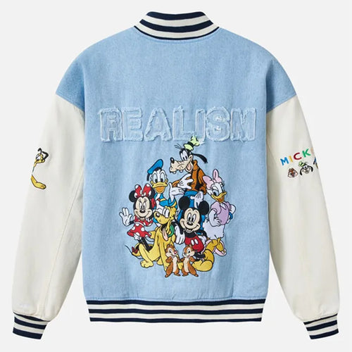 Realism x Disney Character Denim Varsity Blue & White Jacket