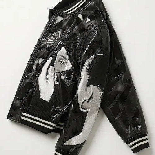 Sade Adu Custom Shattered Black Glass Jacket