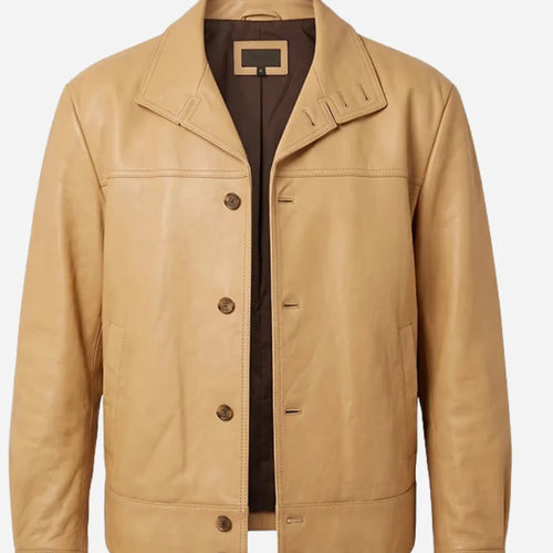 Spider Man Barlin Photocall Tom Holland Leather Tan Jacket