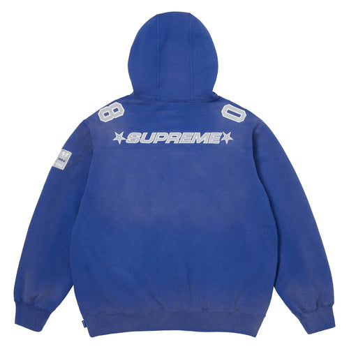 Supreme Football Jersey Hooded   Blue Sweatshirt