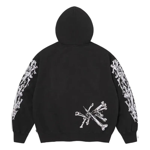 Supreme Monster Jam Grave Digger Bones Black  Hoodie